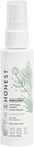 The Honest Company Baby Diaper Rash Cream Spray | Moisturizing + Calming Zinc Oxide | Hypoallergenic, Dermatologist Tested, Cruelty Free | 2 fl oz The Honest Company