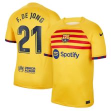 Молодежная футболка Nike Frenkie de Jong Yellow Barcelona 2022/23, реплика игрока стадиона «Четвертое дыхание» Nike