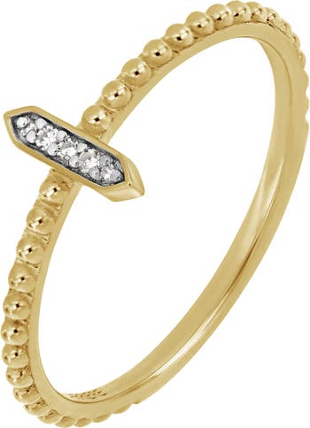 Perla 18-каратное позолоченное кольцо из стерлингового серебра с бриллиантовым паве - 0,03 карата CARRIERE JEWELRY