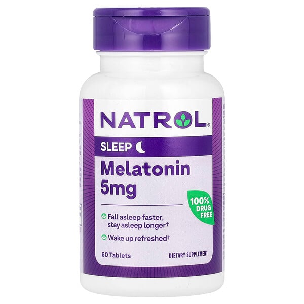 Мелатонин, Экстра Сила, 5 мг, 60 таблеток - Natrol Natrol