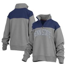 Women's Pressbox Gray Penn State Nittany Lions Avon Fleece Quarter-Zip Jacket Unbranded
