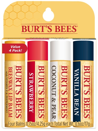 Набор увлажняющих бальзамов для губ - 4 штуки - BURT'S BEES BURT'S BEES
