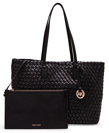 Woven Tote with Pouch Anne Klein