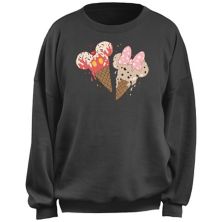 Disney's Mickey Mouse And Minnie Ice Cream Cones Juniors' Fleece Pullover Licensed Character