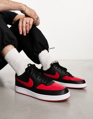 Низкие черно-красные кроссовки Nike Court Vision Low для мужчин из категории Sneakers Nike