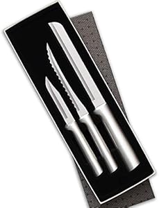 Rada Cutlery Sensational Serrations 3-Piece Kitchen Knife Set Stainless Steel Blade and Aluminum, Silver Handle RADA