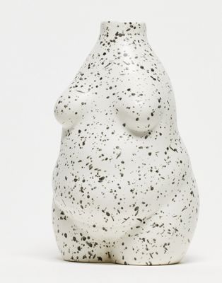 Большая ваза Monki в форме тела с черным принтом в виде брызг Monki