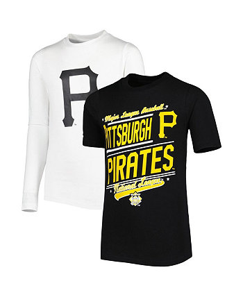 Черно-белый комбинированный комплект футболок Big Boys Pittsburgh Pirates Stitches