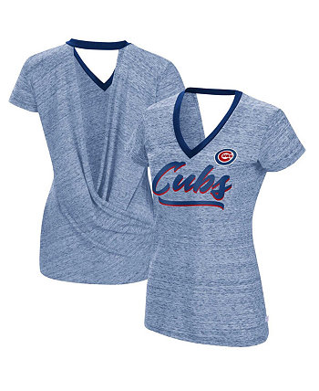 Женская футболка Royal Chicago Cubs Halftime Back Wrap Top с v-образным вырезом Touch