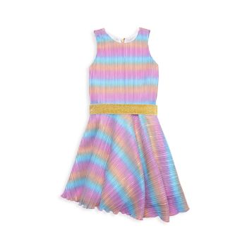 Радужное платье с эффектом металлик для девочек Lia Zoe