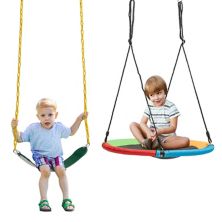 2-Pack Swing Set Swing Seat Replacement and Saucer Tree Swing Slickblue