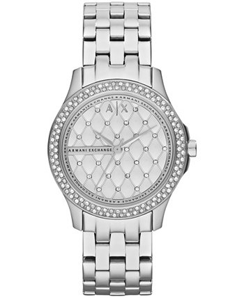 Women's Three-Hand Silver-Tone Stainless Steel Watch 36mm Armani