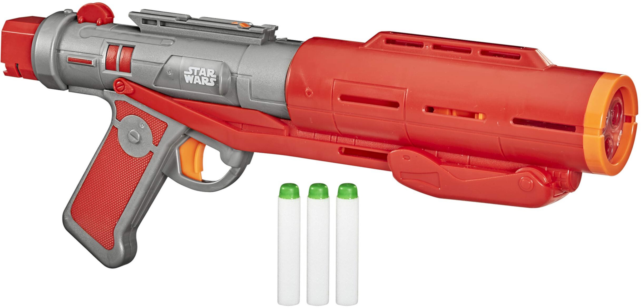 NERF Star Wars Imperial Death Trooper Deluxe Dart Blaster, The Mandalorian, звуки бластера, световые эффекты, 3 светящихся в темноте дротика Nerf