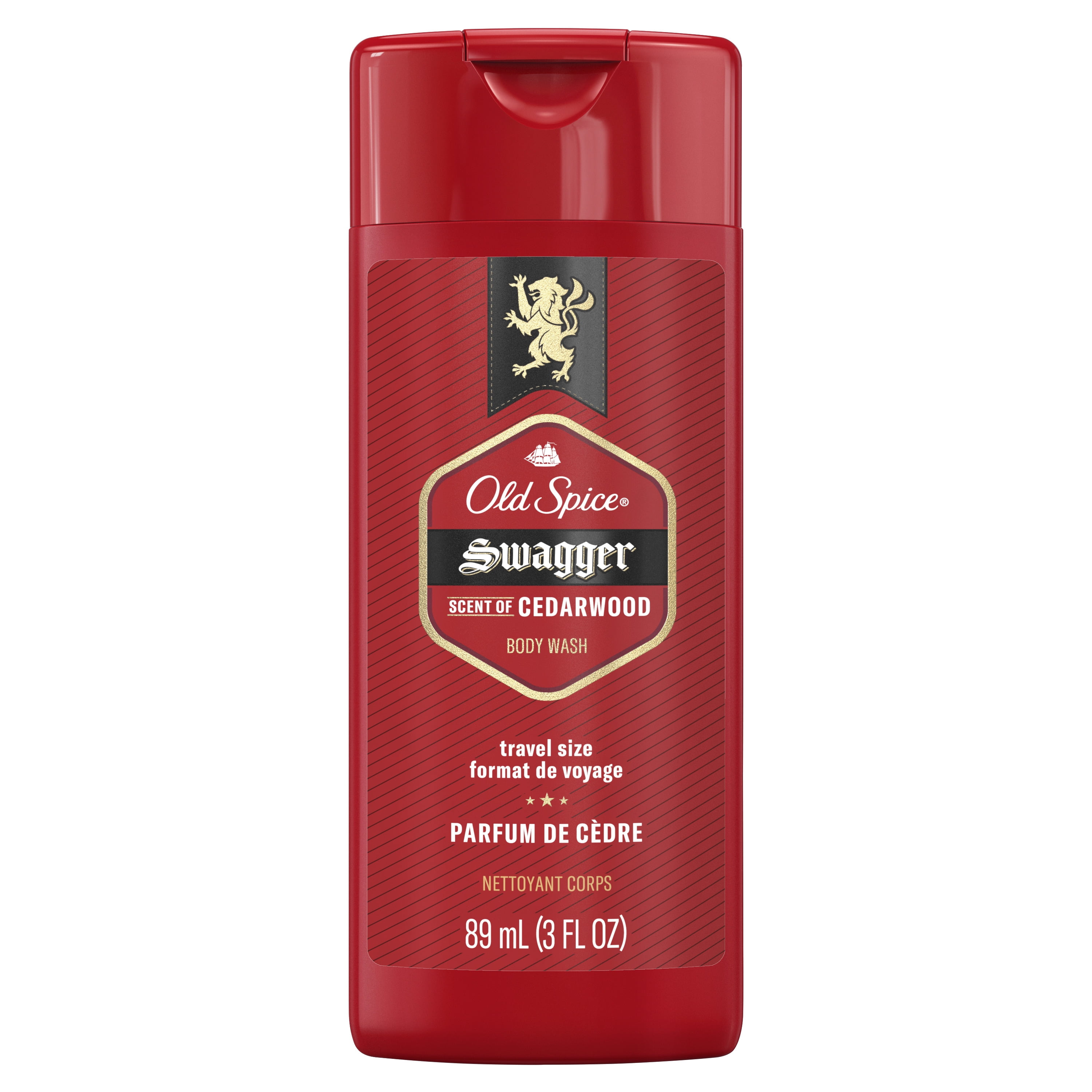 Old Spice Red Zone Swagger Body Wash, All Skin Types, Scent of Cedarwood, 3 fl oz Old Spice