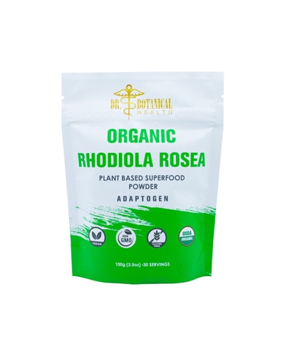 Органический порошок родиолы розовой — 3,5 унции Dr. Botanical Health