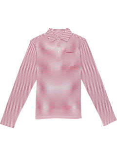 Long Sleeve Atlantic Stripe Island Polo (Toddler/Little Kids/Big Kids) Vineyard Vines Kids