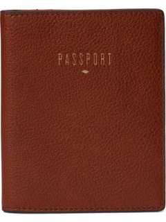 Дорожная кожаная обложка для паспорта Fossil
