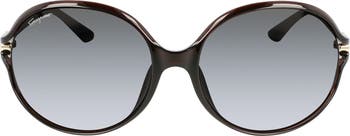 Овальные солнцезащитные очки 60 мм Salvatore Ferragamo