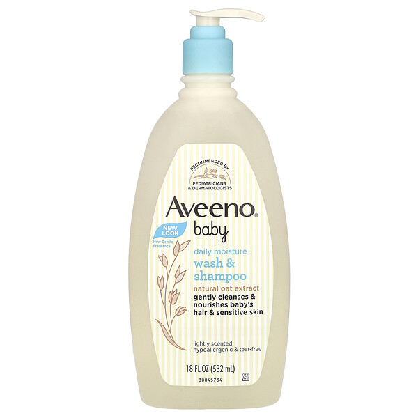 Baby, Daily Moisture Wash & Shampoo, с легким ароматом, 18 жидких унций (532 мл) Aveeno