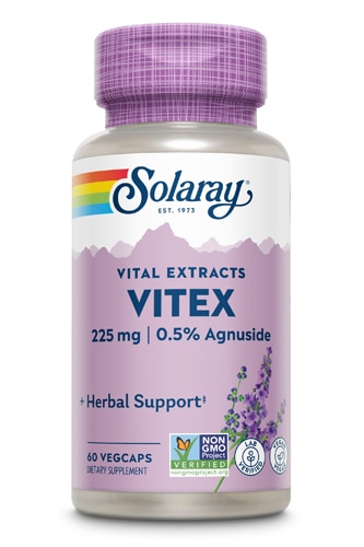 Экстракт ягод витекса Solaray - 225 мг - 60 растительных капсул Solaray