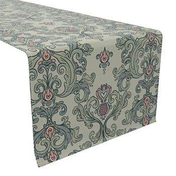 Table Runner, 100% Cotton, 16x90", Floral 11 Fabric Textile Products