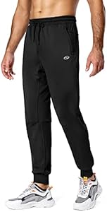 Hugut Men's Sweatpants Lightweight with Zipper Pockets Tapered Joggers Athletic Track Pants for Workout Running Training Hugut