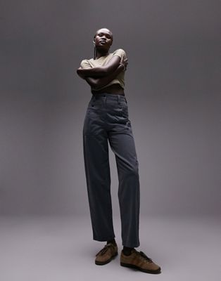 Темно-синие брюки премиум-класса с зауженными карманами Topshop Tall Topshop Tall