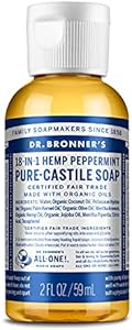 Dr. Bronner's - Pure-Castile Liquid Soap (Peppermint, 16 ounce) - Made with Organic Oils, 18-in-1 Uses: Face, Body, Hair, Laundry, Pets and Dishes, Concentrated, Vegan, Non-GMO Dr. Bronner's