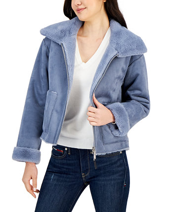 Женская укороченная куртка из искусственного меха с широким воротником Tommy Hilfiger