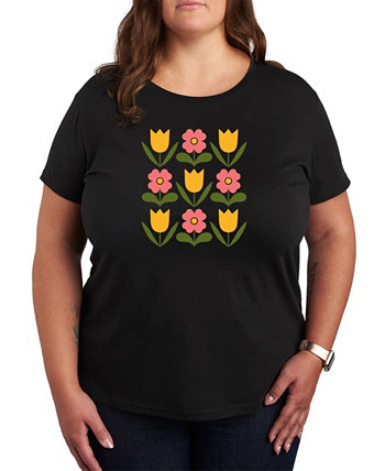 Модная футболка больших размеров с цветочной сеткой Air Waves и графическим рисунком Hybrid Apparel