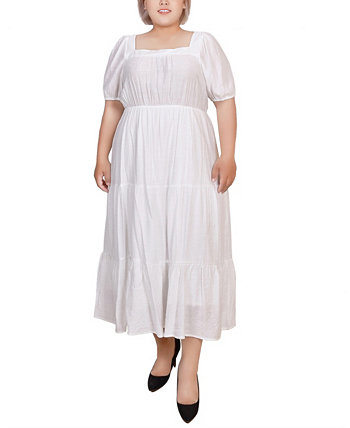 Многоуровневое платье миди больших размеров с короткими рукавами NY Collection