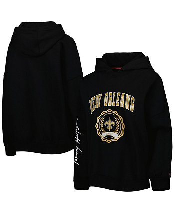 Женский черный пуловер с капюшоном New Orleans Saints Becca с заниженными плечами Tommy Hilfiger