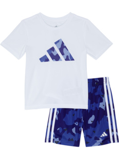 Футболка из полиэстера и шорты с камуфляжным принтом (для малышей/маленьких детей/больших детей) Adidas
