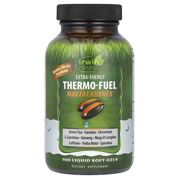 Extra-Energy Thermo-Fuel Max Fat Burner, 100 Liquid Soft-Gels (Жидкие мягкие капсулы) Irwin Naturals