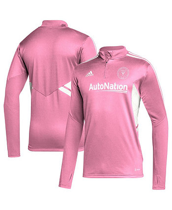 Мужская розовая тренировочная футболка с молнией до четверти Inter Miami CF AEROREADY Adidas