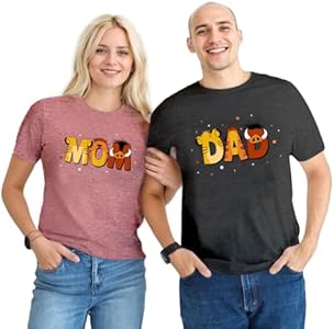 Mama and Dad Matching Shirts Animals Graphic Tees Pregnancy Announcement T-Shirts Mom to be Gift Tee Tops YHHR