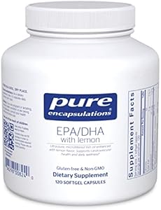 Pure Encapsulations EPA/DHA with Lemon | Ultra-Pure, Molecularly Distilled Fish Oil Concentrate with Lemon | 120 Softgel Capsules Pure Encapsulations