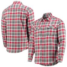 Мужская рубашка Antigua Red/Grey Atlanta Falcons Ease Flannel с длинным рукавом на пуговицах Antigua