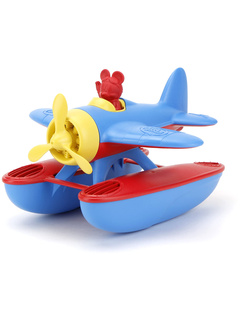 Green Toys Disney Baby Exclusive Mickey Mouse Seaplane, Blue/Red - Pretend Play, Motor Skills, Kids Bath Toy Floating Vehicle. No BPA, phthalates, PVC. Dishwasher Safe, Recycled Plastic, Made in USA. Green Toys