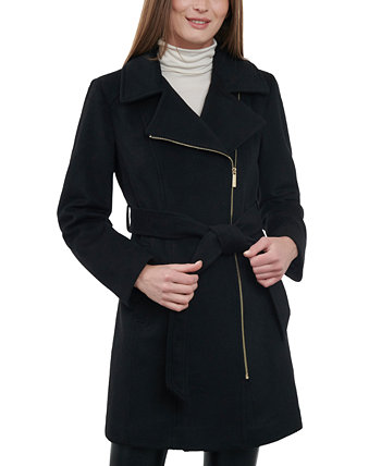 Женское асимметричное пальто с запахом и поясом Michael Kors
