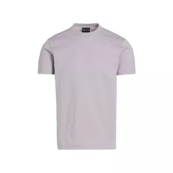 Текстурированная хлопковая футболка с короткими рукавами Emporio Armani