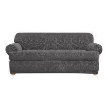 Sure Fit Stretch Jacquard Damask 2-pc. T-Cushion Sofa Slipcover Sure Fit