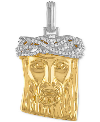 Кулон с портретом Иисуса из кубического циркония из стерлингового серебра и 14-каратного золота, созданный для Macy's ESQUIRE