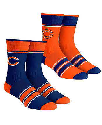 Мужские и женские носки Chicago Bears, комплект из 2 носков Team Crew в несколько полосок Rock 'Em