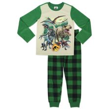 Boys 4-12 Jurassic World Dinosaurs 2-Piece Pajama Set Jurassic Park