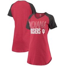 Женская ночная рубашка Concepts Sport малинового/темно-серого цвета Indiana Hoosiers с V-образным вырезом реглан Unbranded