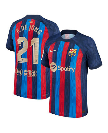 Мужская футболка Frenkie de Jong Blue Barcelona 2022/23 Home Authentic Player Jersey Nike