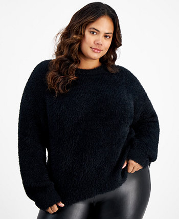 Модный свитер больших размеров с круглым вырезом и ресницами And Now This