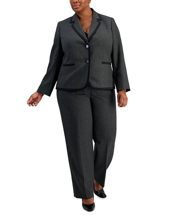 Куртка больших размеров с двумя пуговицами в оправе «гусиные лапки» и прямые брюки из 2 предметов. Брючный костюм Le Suit