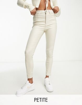 Кремово-белые джинсы скинни с покрытием New Look Petite New Look Petite